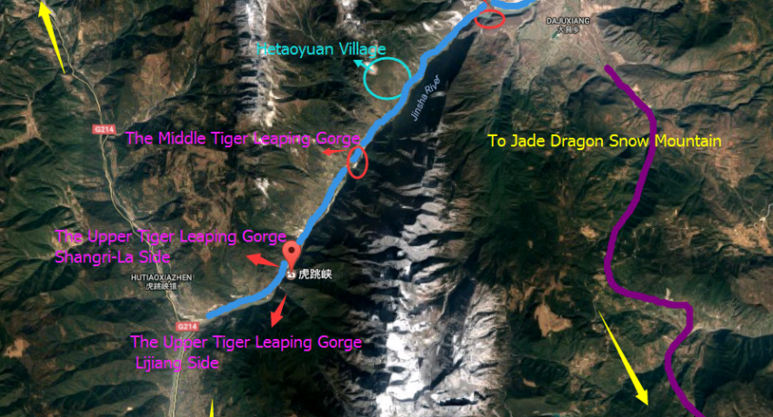 The Region Map of Tiger Leaping Gorge